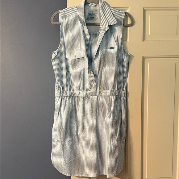 Vineyard Vines Blue and White Striped Swim Coverup - Picture 1 of 3